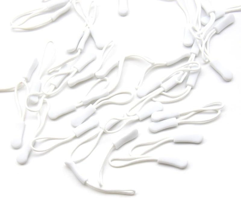 Ruidee 50 Pieces Zipper Pulls Zipper Tabs Zipper Pull Cord Extender Replacement Zipper Pulls for Backpacks, Jackets, Luggage, Purses, Handbags（White） - Image 5